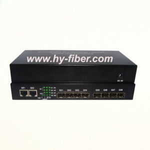 10 Port Gigabit Ethernet Switch Dual Fiber 1310nm 20km 8 SFP and 2 RJ45