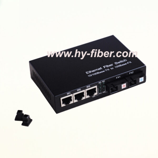 10/100M 5 Port Optical Fiber Switch Single Fiber 1310nm 20km 2pcs/pack