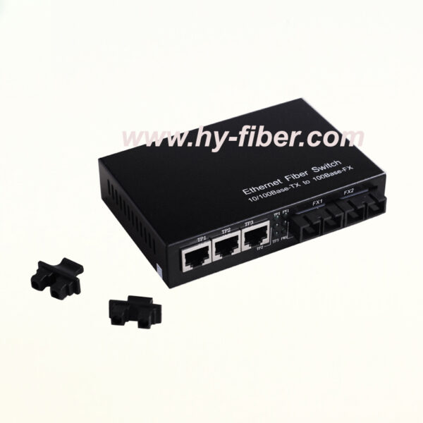 10/100M 5 Port Optical Fiber Switch Dual Fiber 1310nm 20km 2pcs/pack