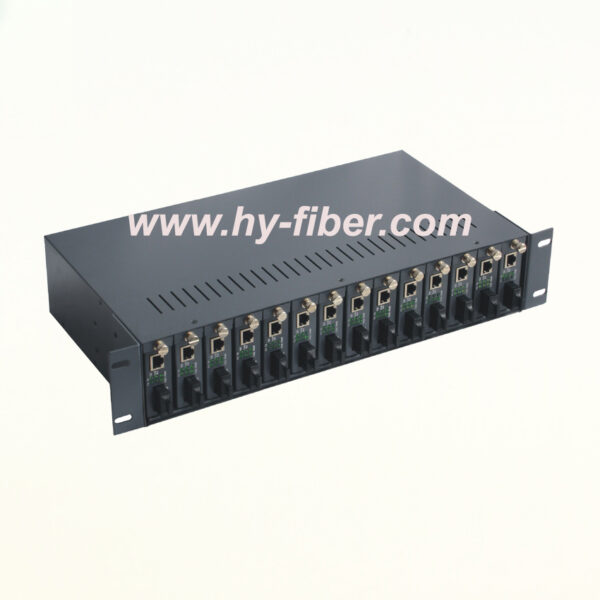 14 Slots Fiber Media Converter Rack Chassis with Single Power,Two Fans