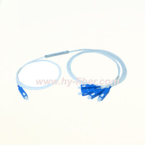 1x4 PLC Fiber Splitter LGX Box With Connector SC/ST/FC/LC outgoing 0.9mm cable 1m Length