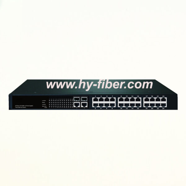 26 Port Fast Ethernet Switch 2 1000M SFP and 24 100M RJ45 With Management