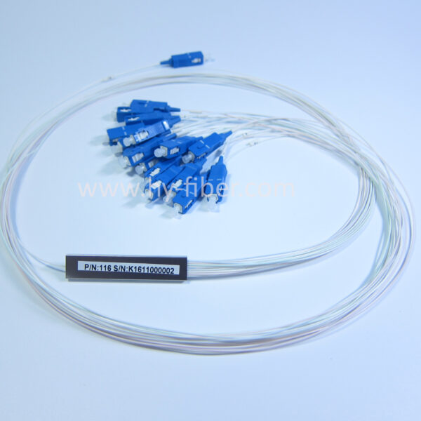 1x16 PLC Fiber Splitter LGX Box With Connector SC/FC/ST/LC 0.9mm cable 1m length