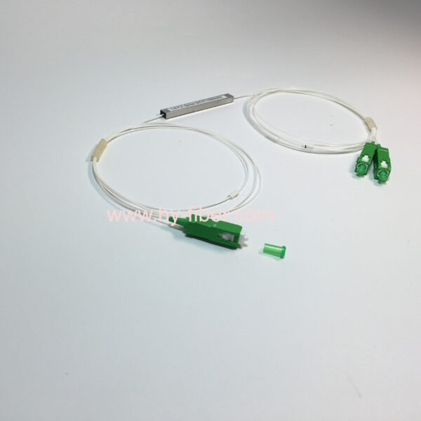 1x2 PLC Fiber Splitter LGX Box With Connector SC/ST/FC/LC outgoing 0.9mm cable 1m Length - Image 2
