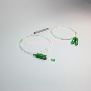 1x2 PLC Fiber Splitter LGX Box With Connector SC/ST/FC/LC outgoing 0.9mm cable 1m Length