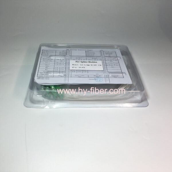1x2 PLC Fiber Splitter LGX Box With Connector SC/ST/FC/LC outgoing 0.9mm cable 1m Length - Image 5