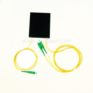 1x2 PLC Fiber Splitter ABS Box With Connector SC/ST/FC/LC 2.0mm cable 1 length