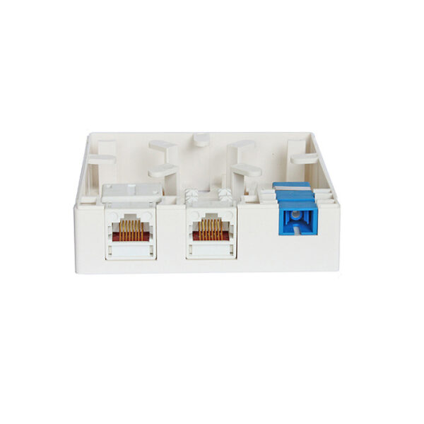 FTTH Terminal Box Wall Outlet 8686 Series 1 Fiber Junction And 2 RJ45/RJ11 HY-20-W-E 100pcs/pack (Copy) - Image 2